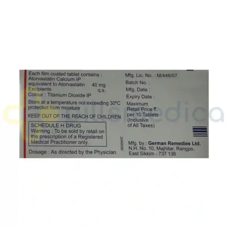 Atorva 40MG Tablet (10's) - Image 2