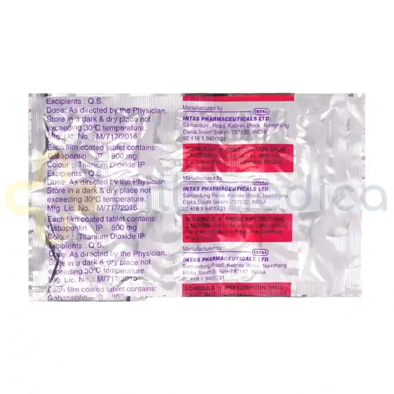 Gabapin 800MG Tablet (10's) - Image 2