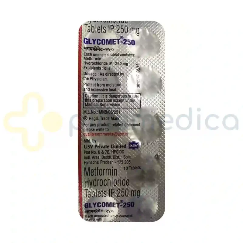 Glycomet 250MG Tablet (10's)