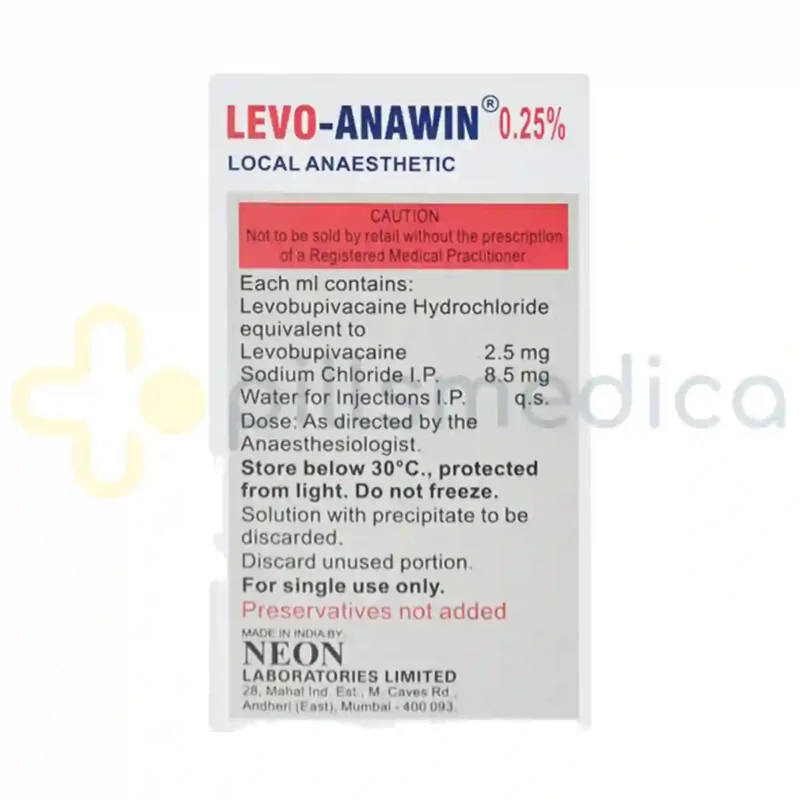 Levo Anawin 0.25% Injection (20ml) - Image 2