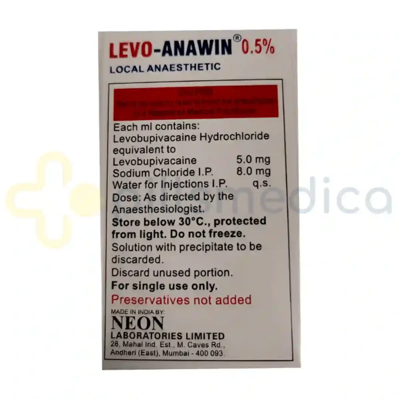 Levo Anawin 0.5% Injection (20ml) - Image 3