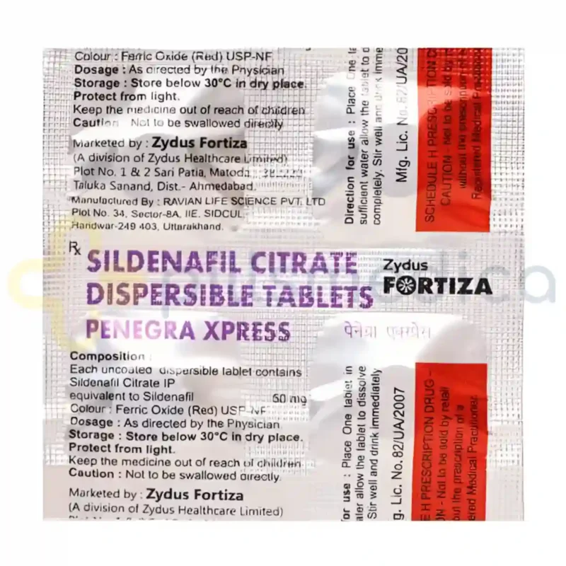 Penegra Xpress 50MG Tablet (4's) - Image 4